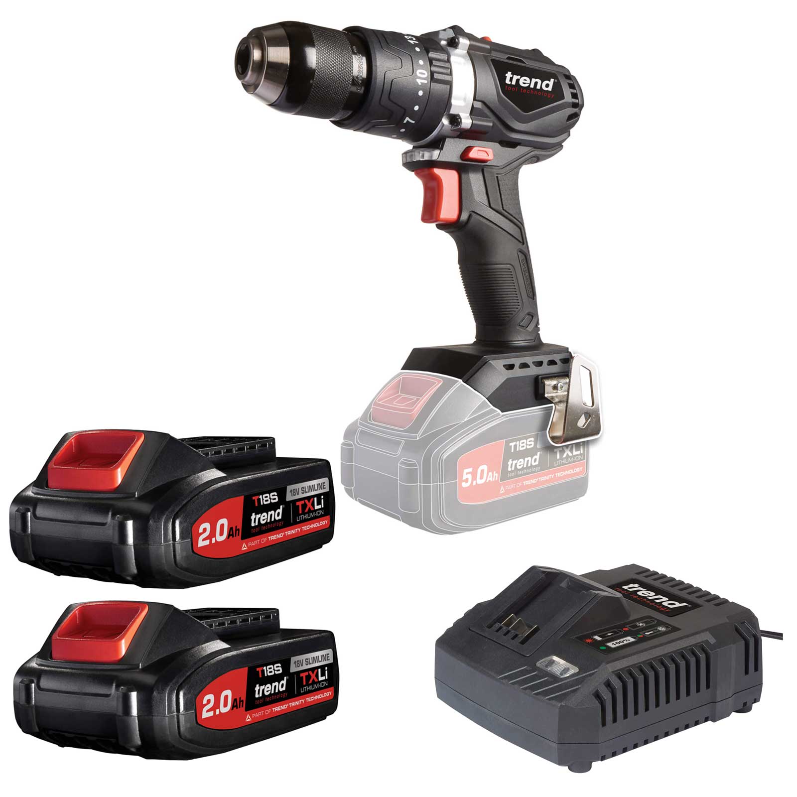 Photo of Trend T18s/cdb 18v Cordless Brushless Combi Drill 2 X 2ah Li-ion Charger No Case
