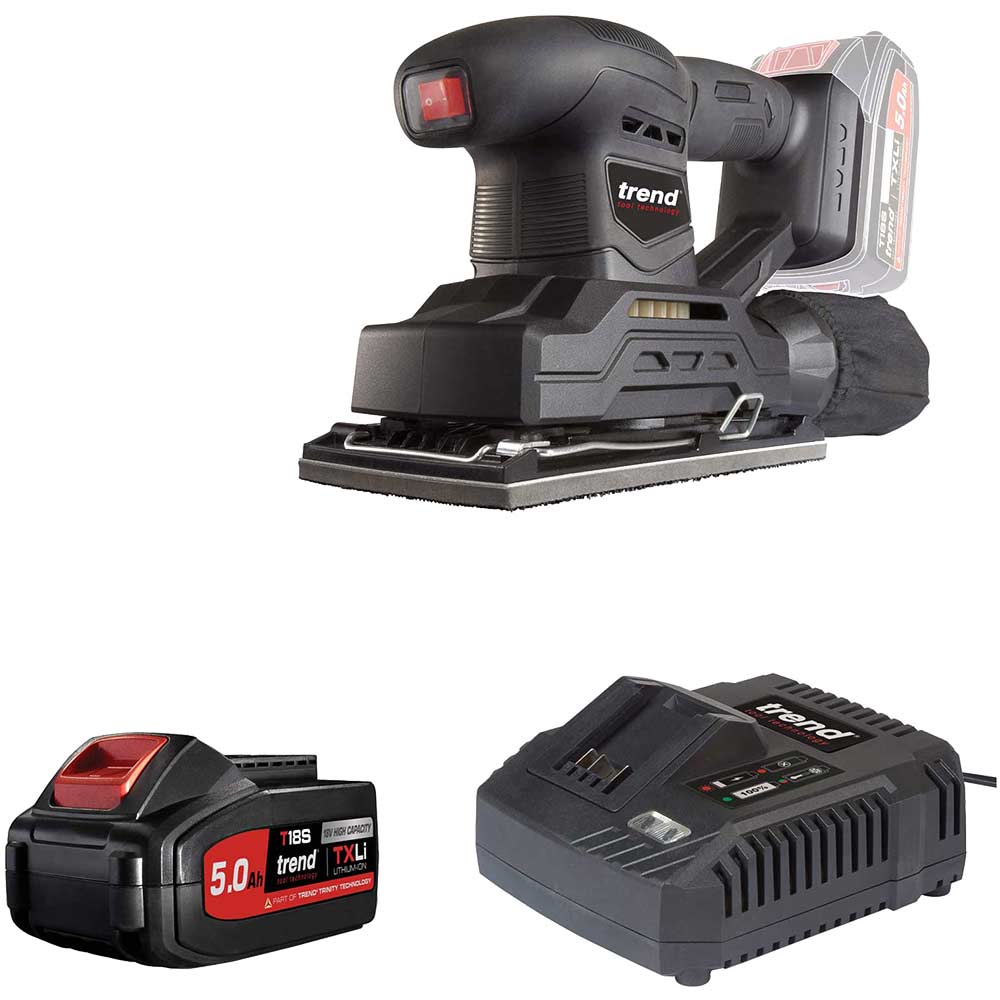 Photo of Trend T18s/tssb 18v Cordless 1/3 Sheet Sander 1 X 5ah Li-ion Charger No Case