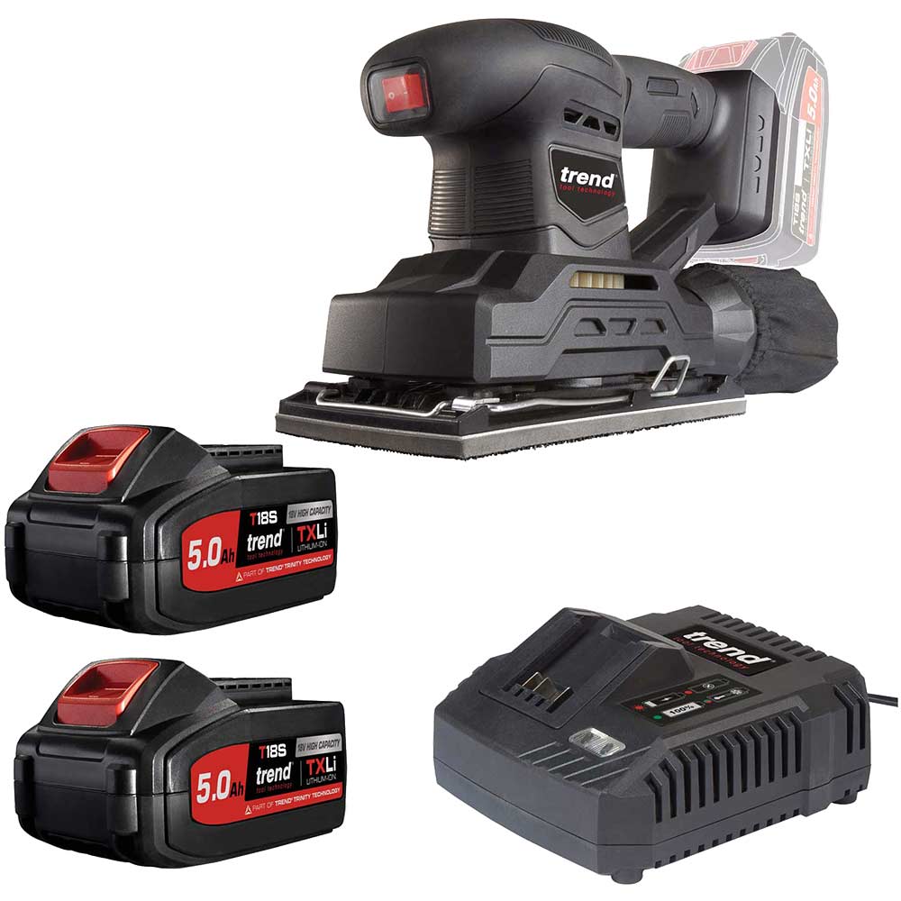 Photo of Trend T18s/tssb 18v Cordless 1/3 Sheet Sander 2 X 5ah Li-ion Charger No Case