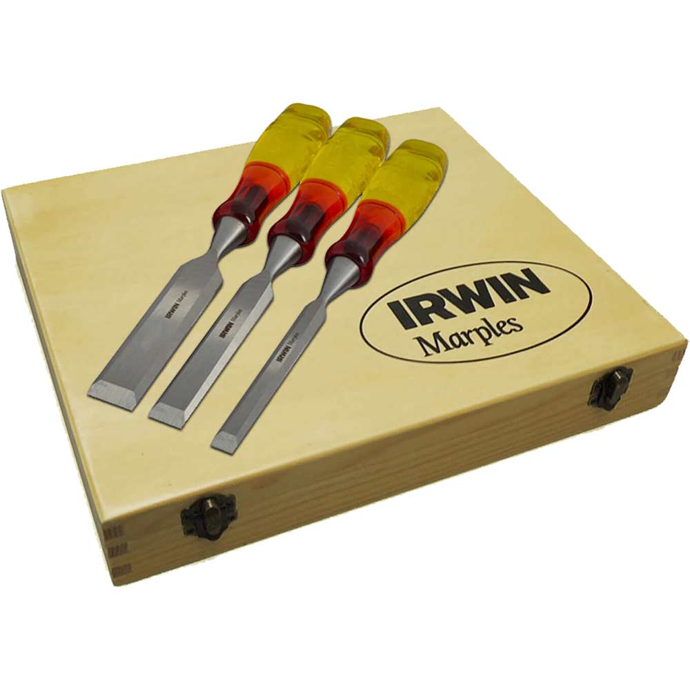 Marples M373 3 Piece Splitproof Bevel Edge Wood Chisel Set Bevel Edge