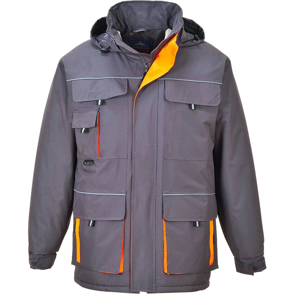 Photo of Portwest Mens Texo Contrast Waterproof Rain Jacket Grey L