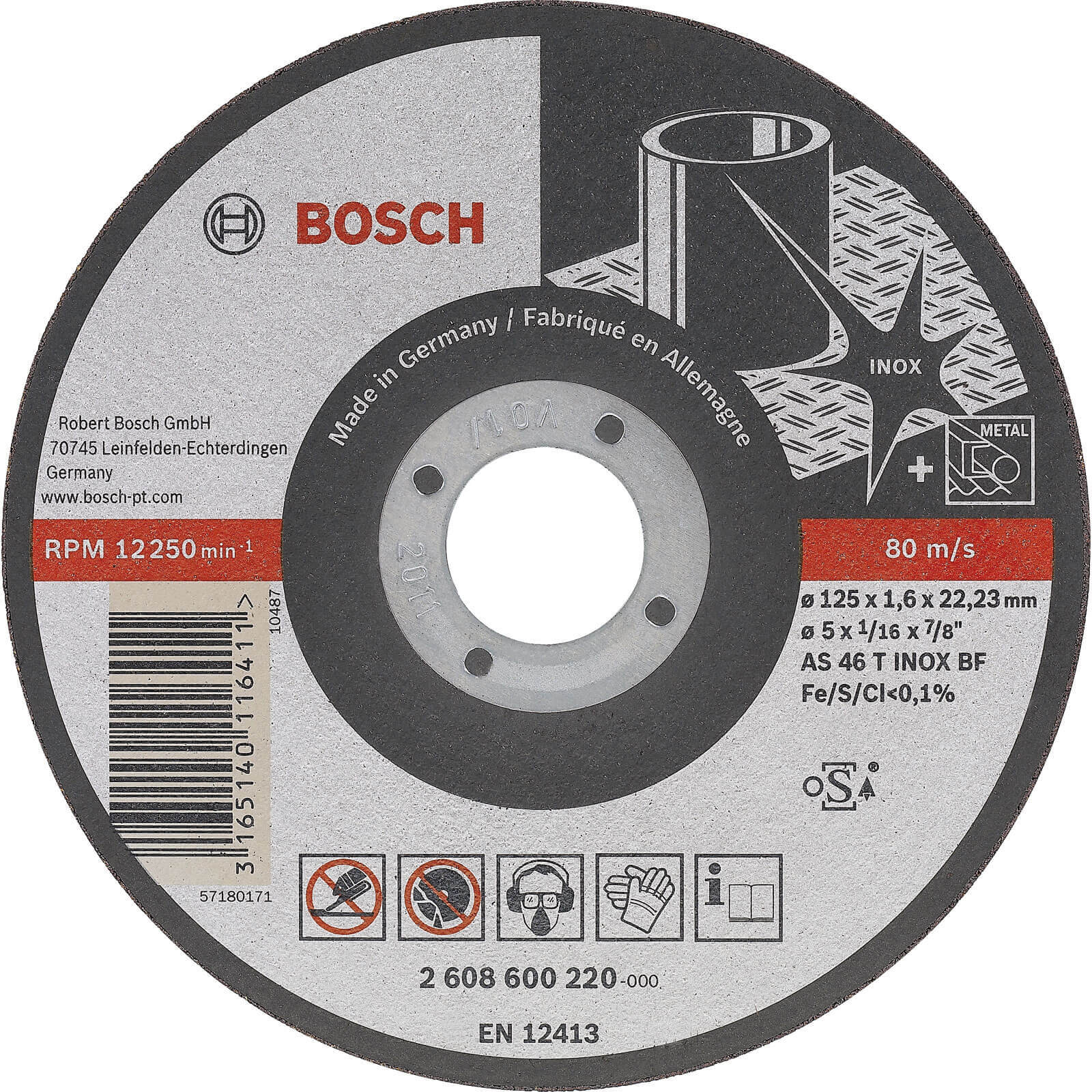 Bosch Rapido Best Inox Cutting Disc 115mm 1mm 22mm