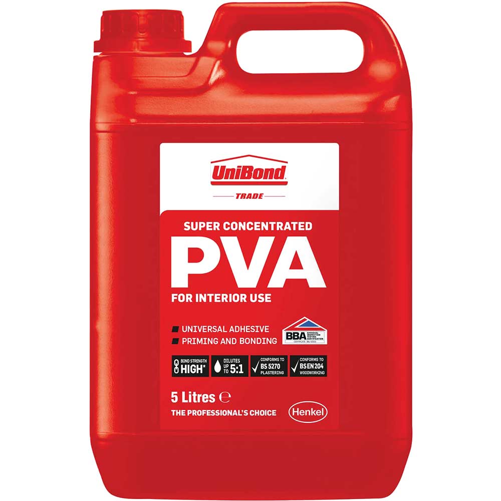 Image of Unibond Super PVA Adhesive / Primer and Bonding Aid 5l