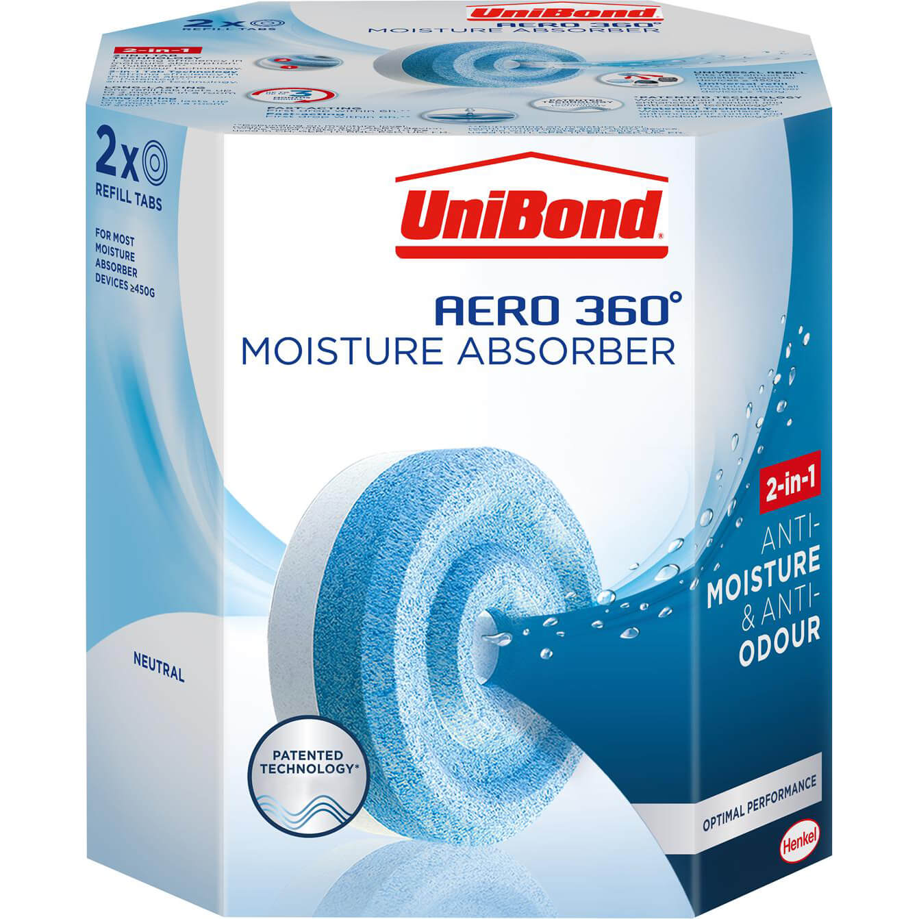 Image of Unibond Aero 360 Passive Dehumidifier Refills Pack of 2