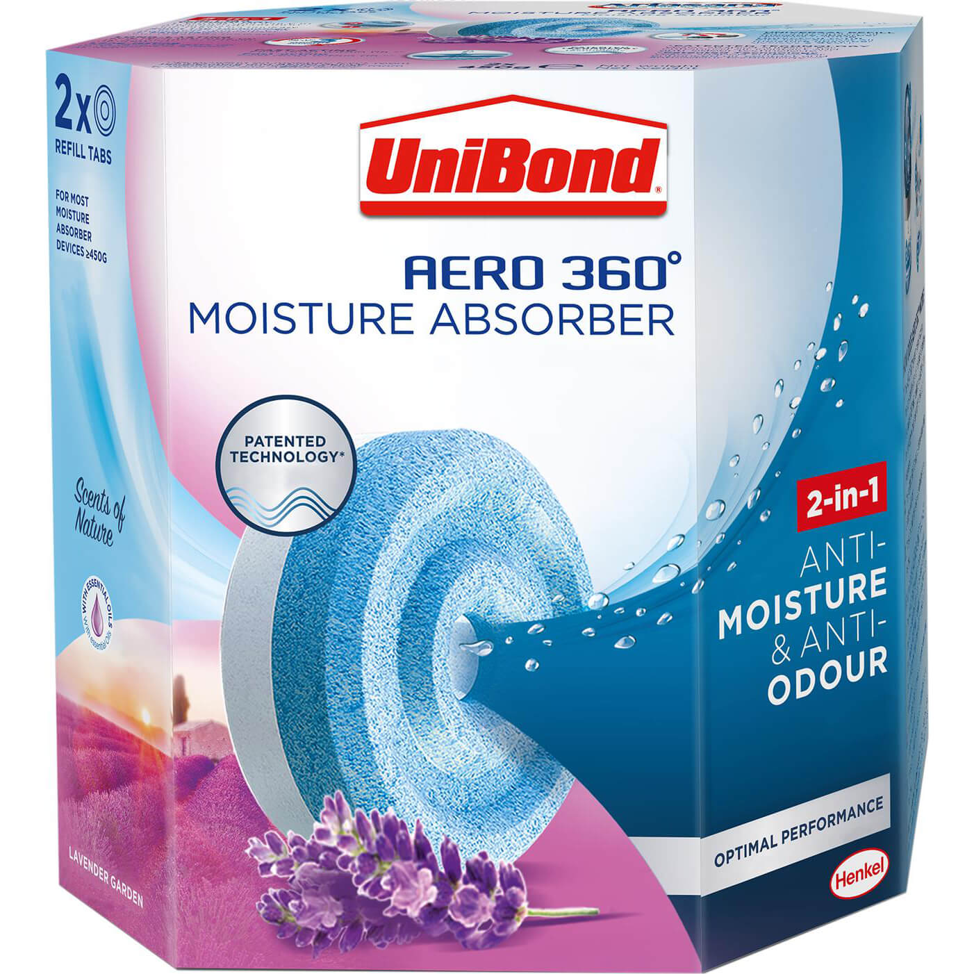 Image of Unibond Aero 360 Passive Dehumidifier Lavender Refills Pack of 2