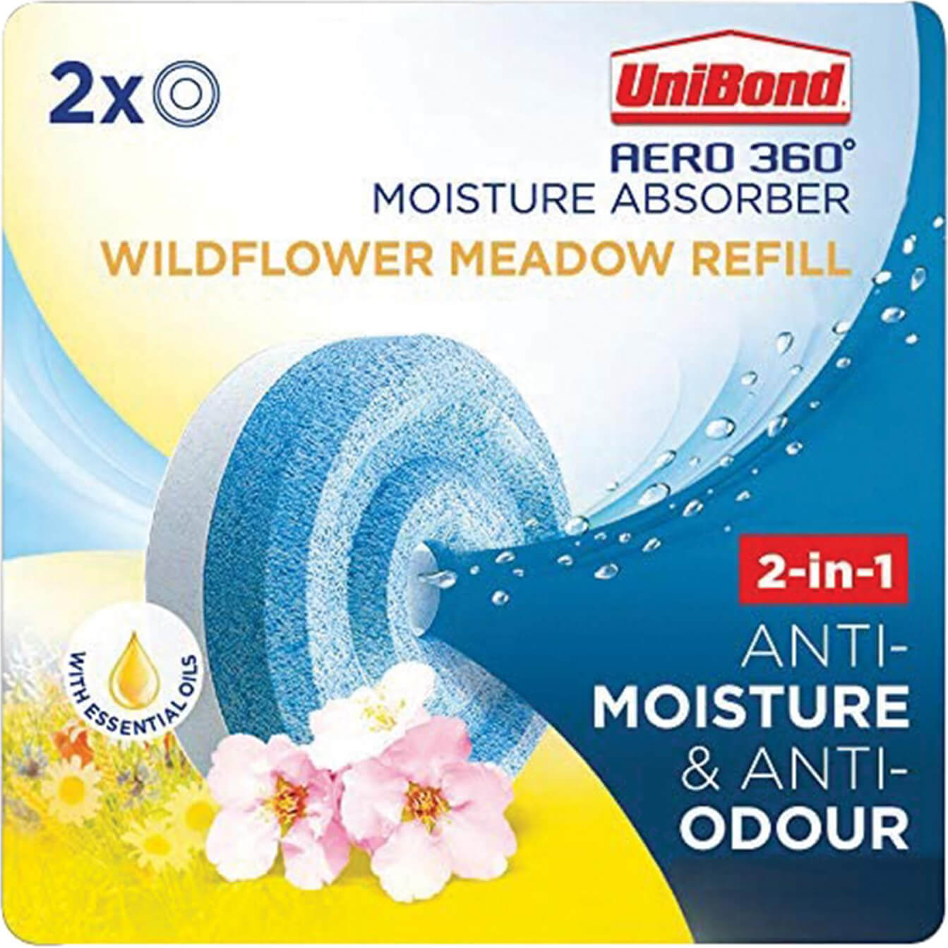 Image of Unibond Aero 360 Passive Dehumidifier Wildflower Meadow Refills Pack of 2