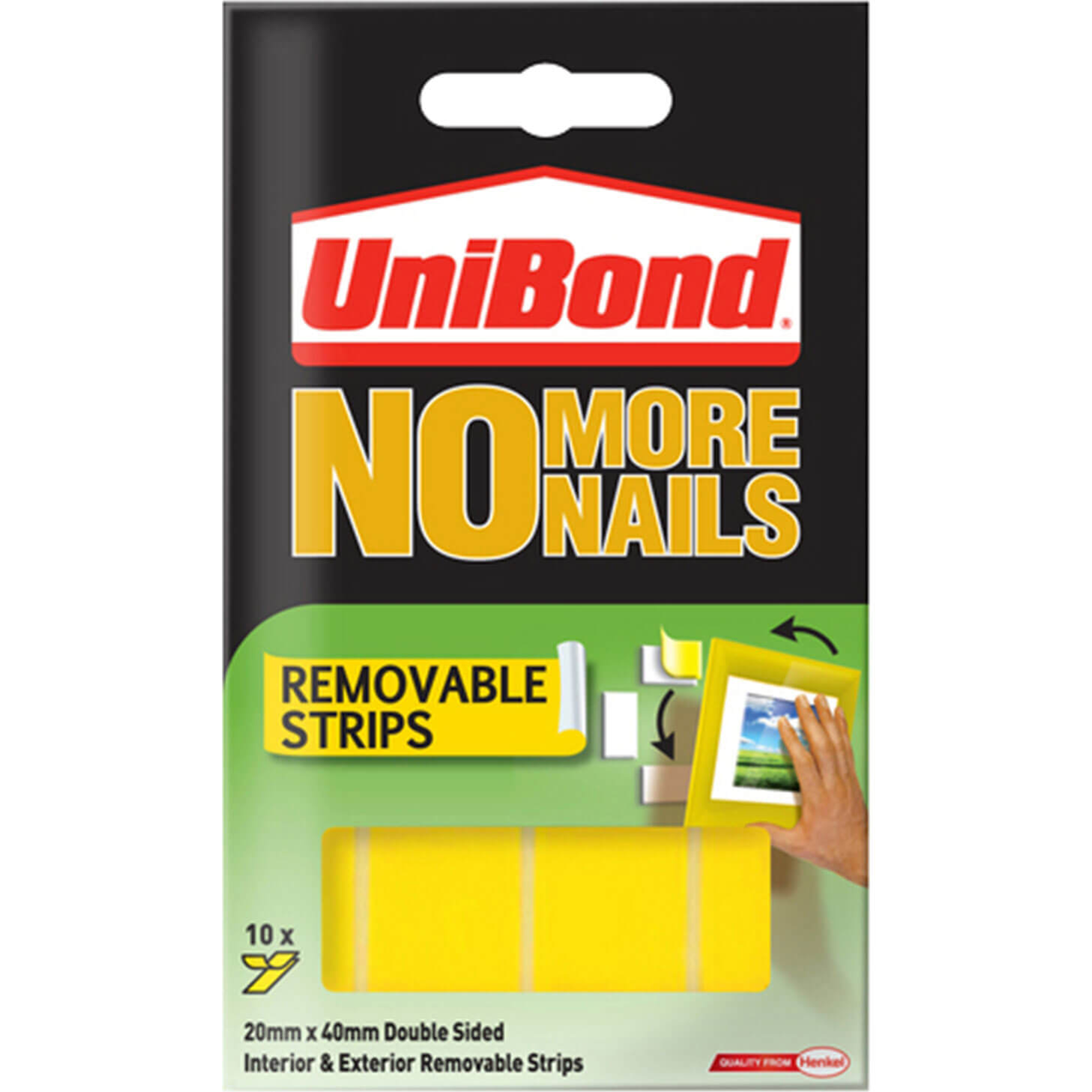 Unibond No More Nails Removable Adhesive Strips Pack of 10