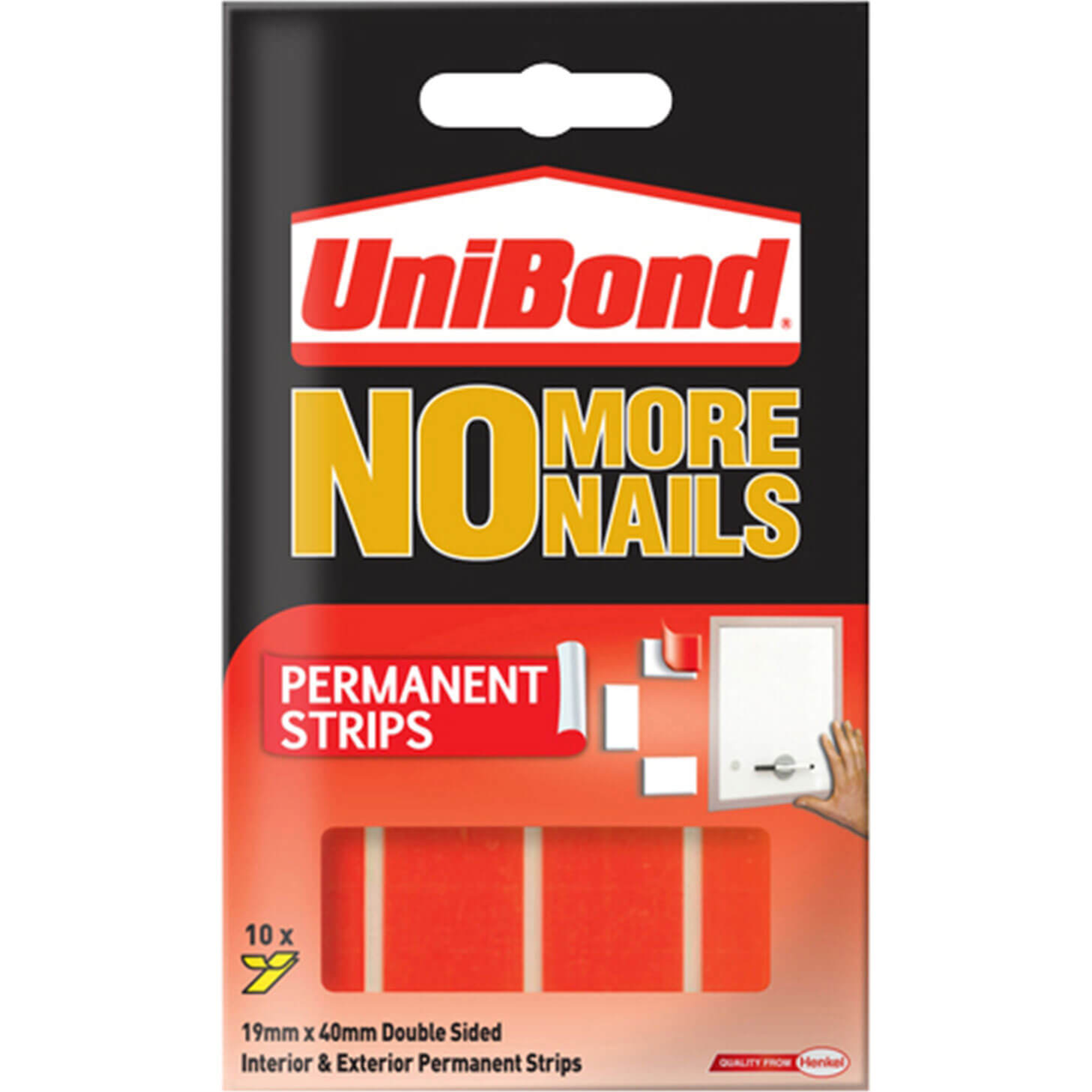 Unibond No More Nails Permanent Adhesive Strips Pack of 10