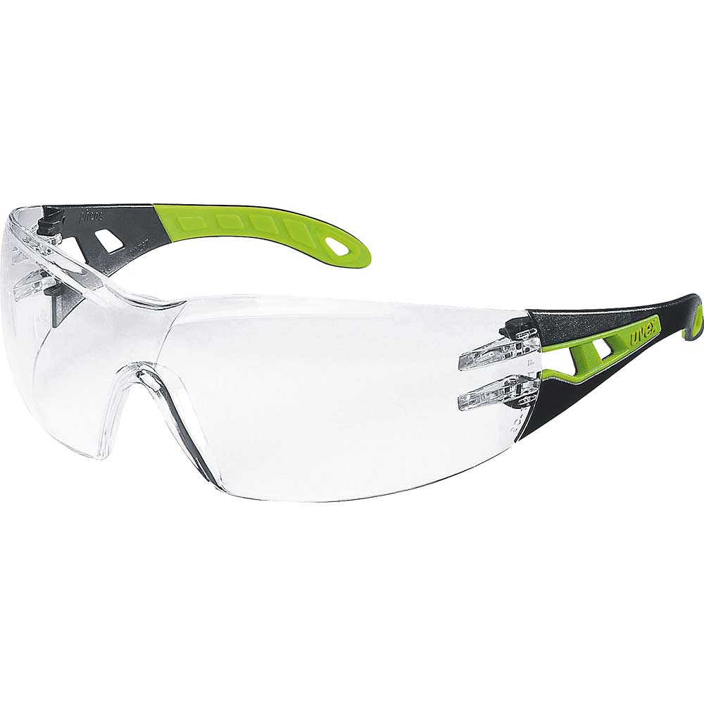 Image of Uvex Pheos Safety Glasses Black Clear