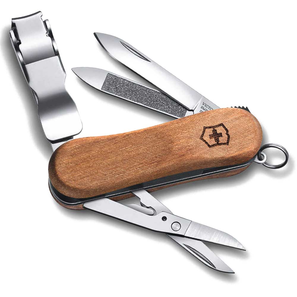 Victorinox Nail Clip Wood 580 Walnut Small Swiss Army Knife 6 Functions