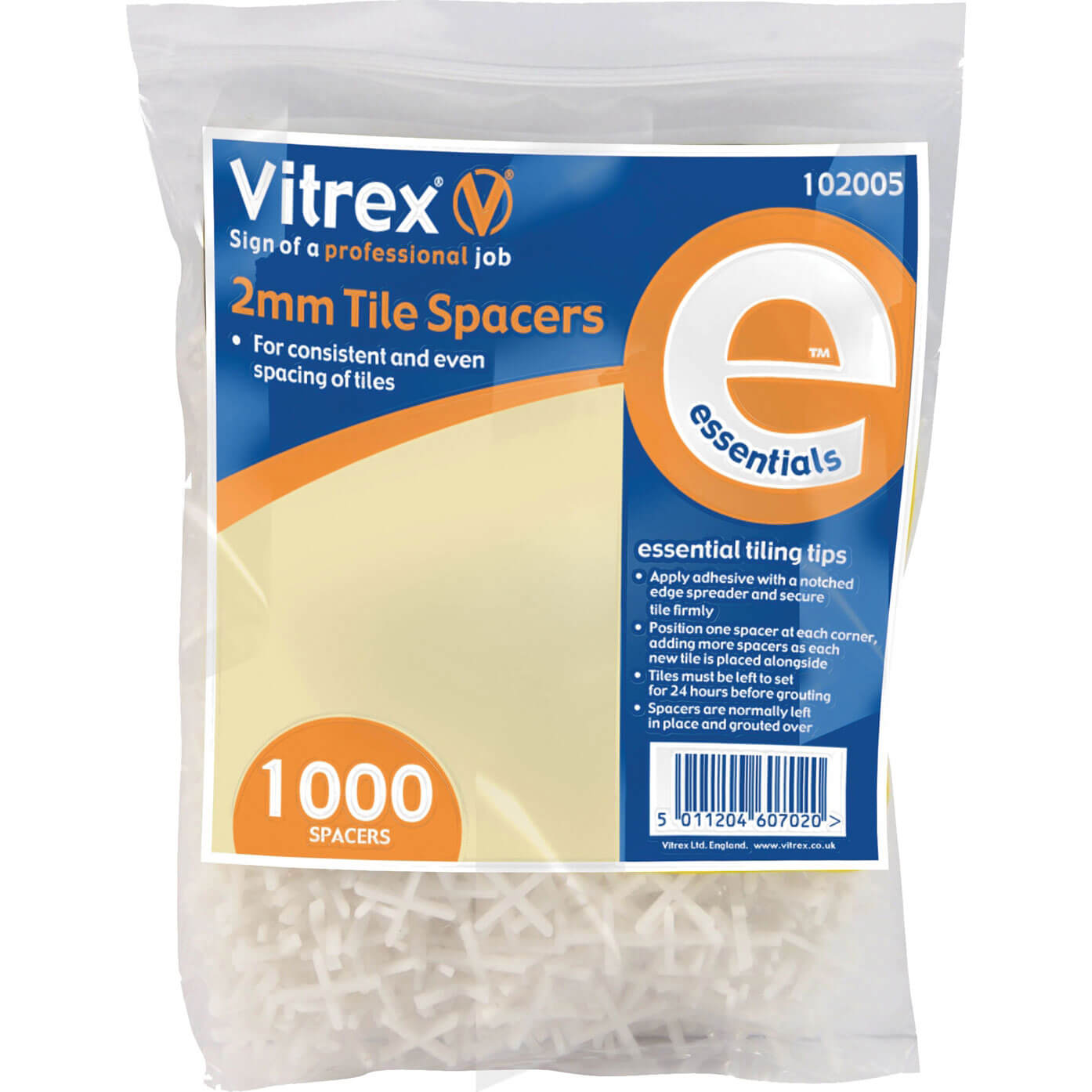 Photo of Vitrex Essential Tile Spacers 2mm Pack Of 1000