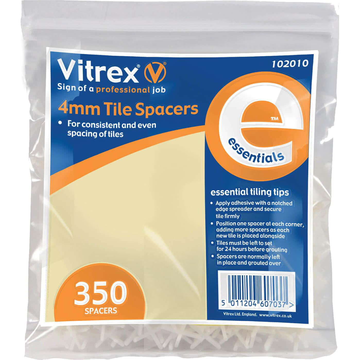 Photo of Vitrex Essential Tile Spacers 4mm Pack Of 350