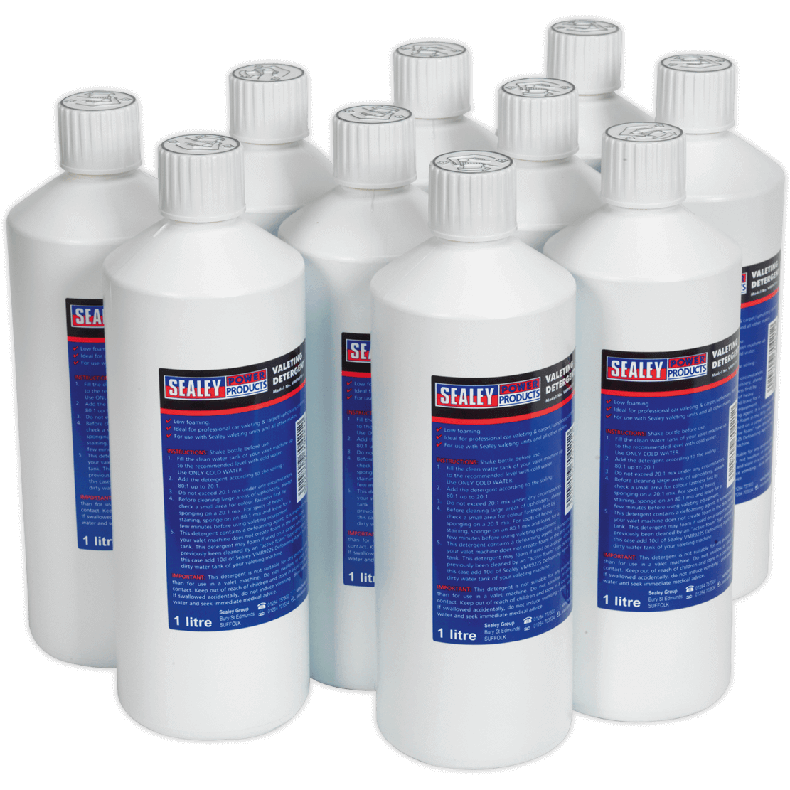 Image of Sealey Carpet and Upholstery Detergent Bulk Pack 1l Pack of 10