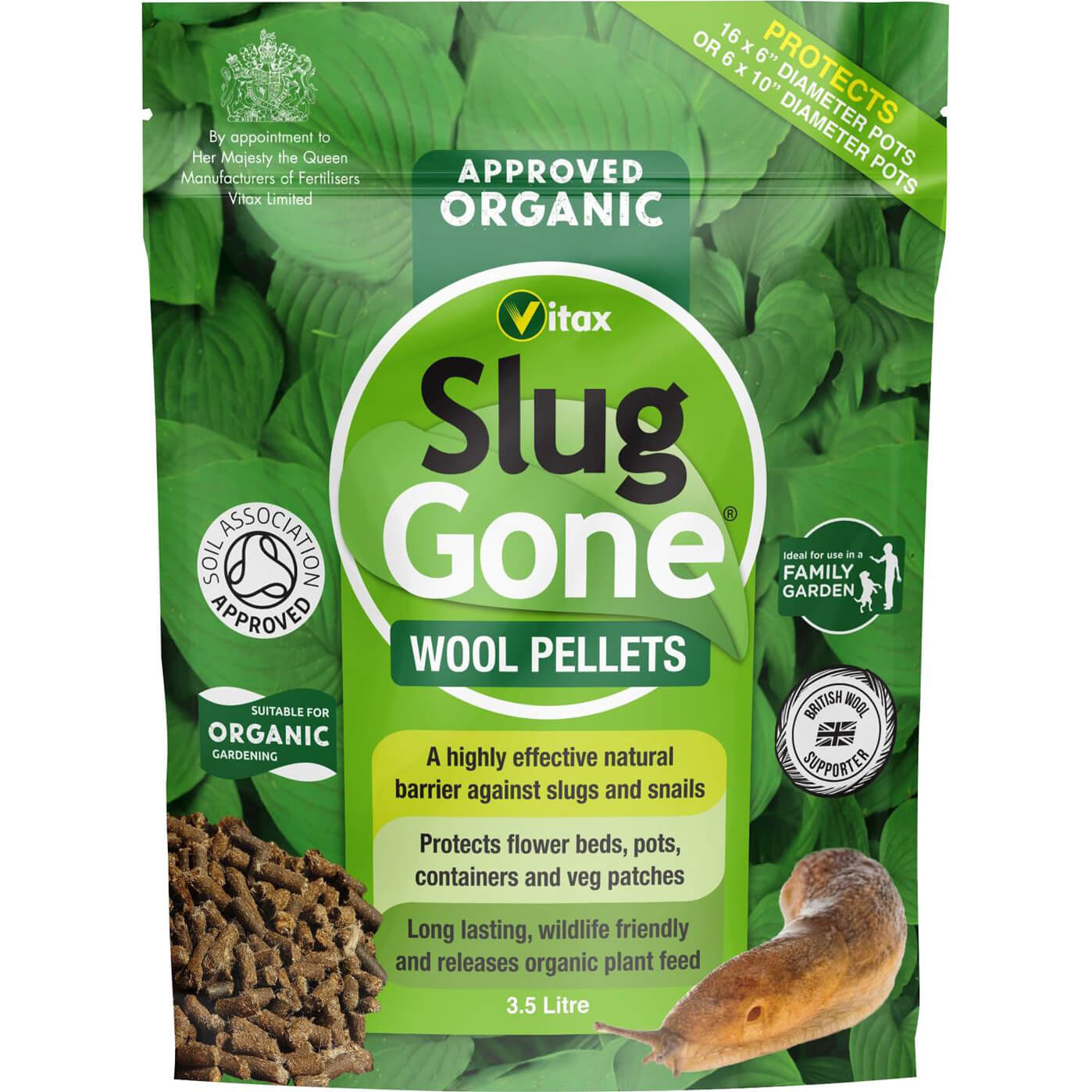 Vitax Slug Gone Wool Pellets for Killing Slugs 3.5l