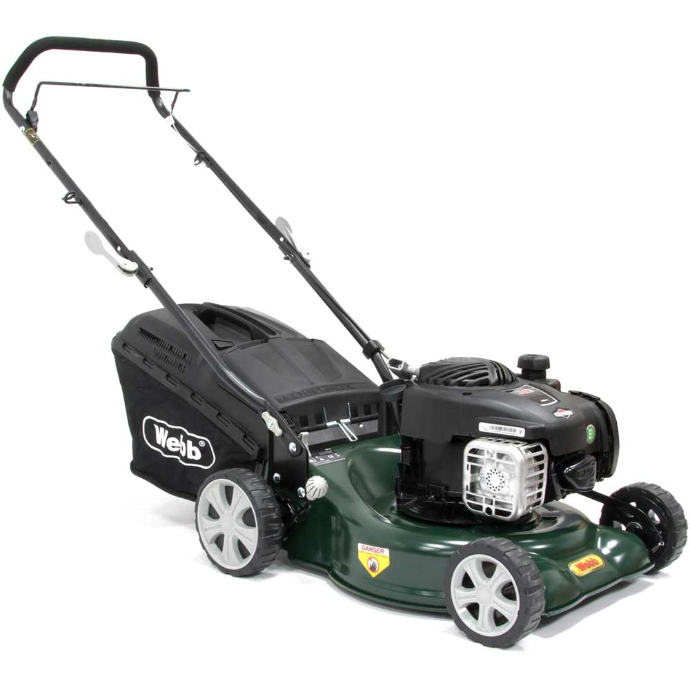 Webb WER16HP Push Petrol Rotary Lawnmower 420mms FREE Engine Oil Worth £4.95