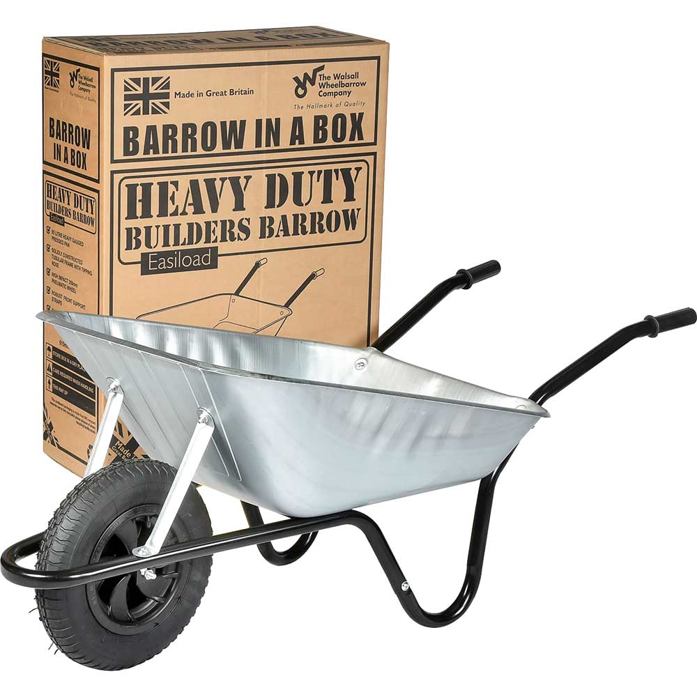 Image of Walsall The Easiload Builders Wheelbarrow 85l Galvanized Steel