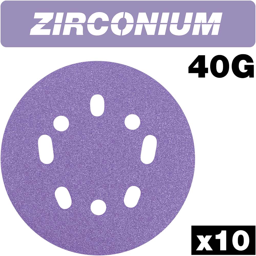 Photo of Trend Zirconium Random Orbital Sanding Disc 125mm 125mm 40g Pack Of 10