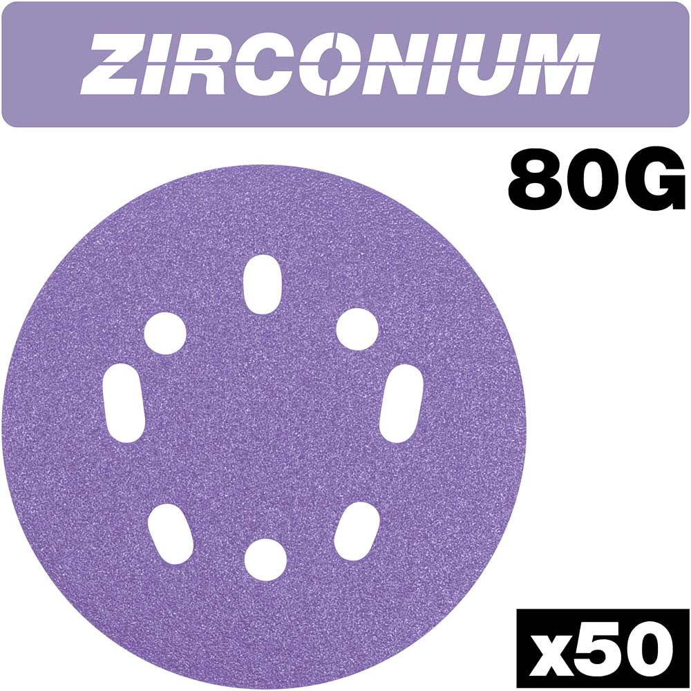 Photo of Trend Zirconium Random Orbital Sanding Disc 125mm 125mm 80g Pack Of 50
