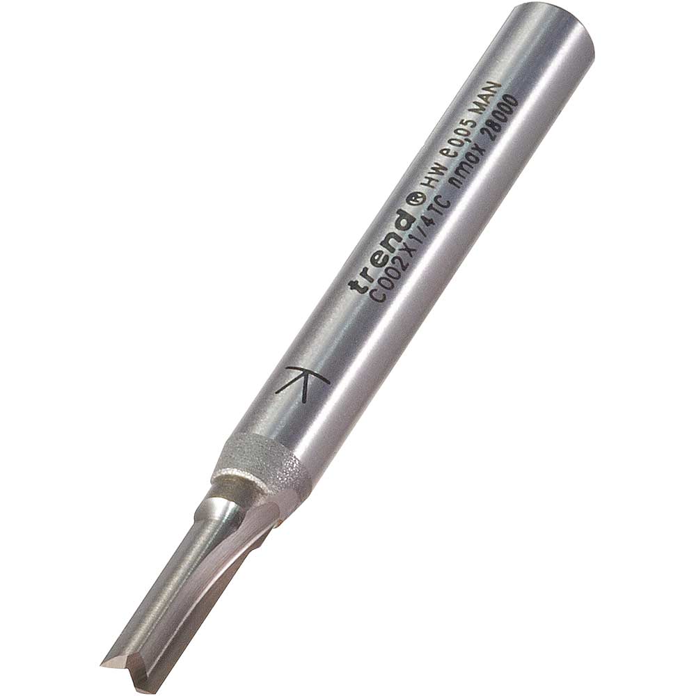 Photo of Trend Craftpro Two Flute Straight Router Cutter 4mm 11.1mm 1/4