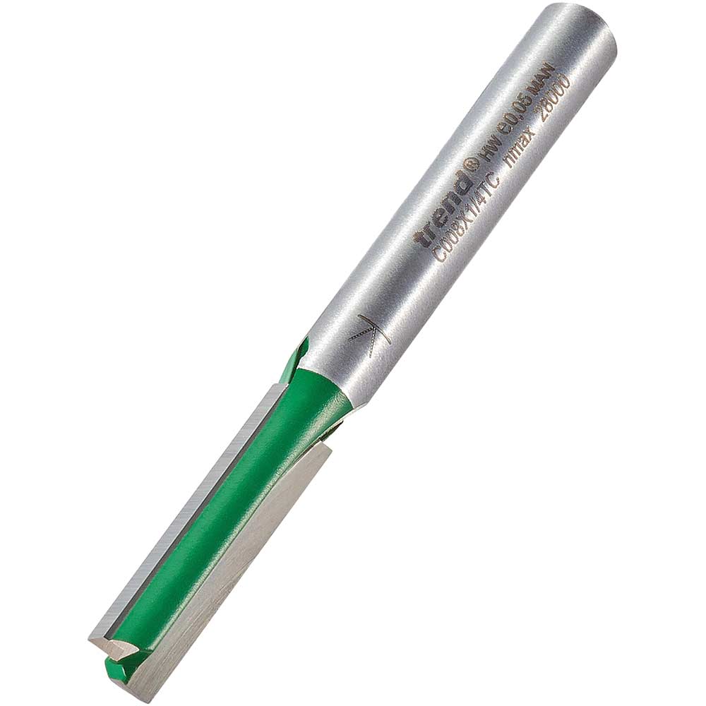 Photo of Trend Craftpro Two Flute Straight Router Cutter 6.3mm 25.4mm 1/4