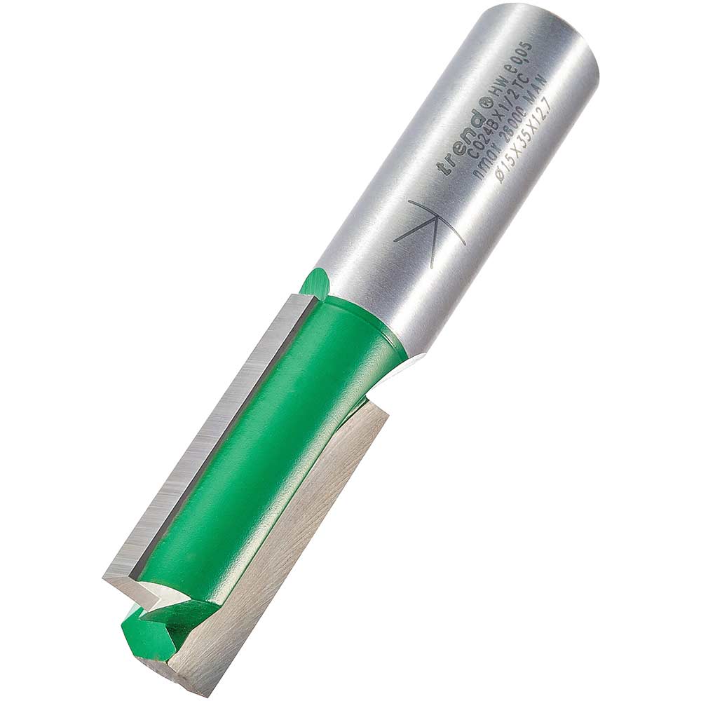 Photo of Trend Craftpro Two Flute Straight Router Cutter 15mm 35mm 1/2