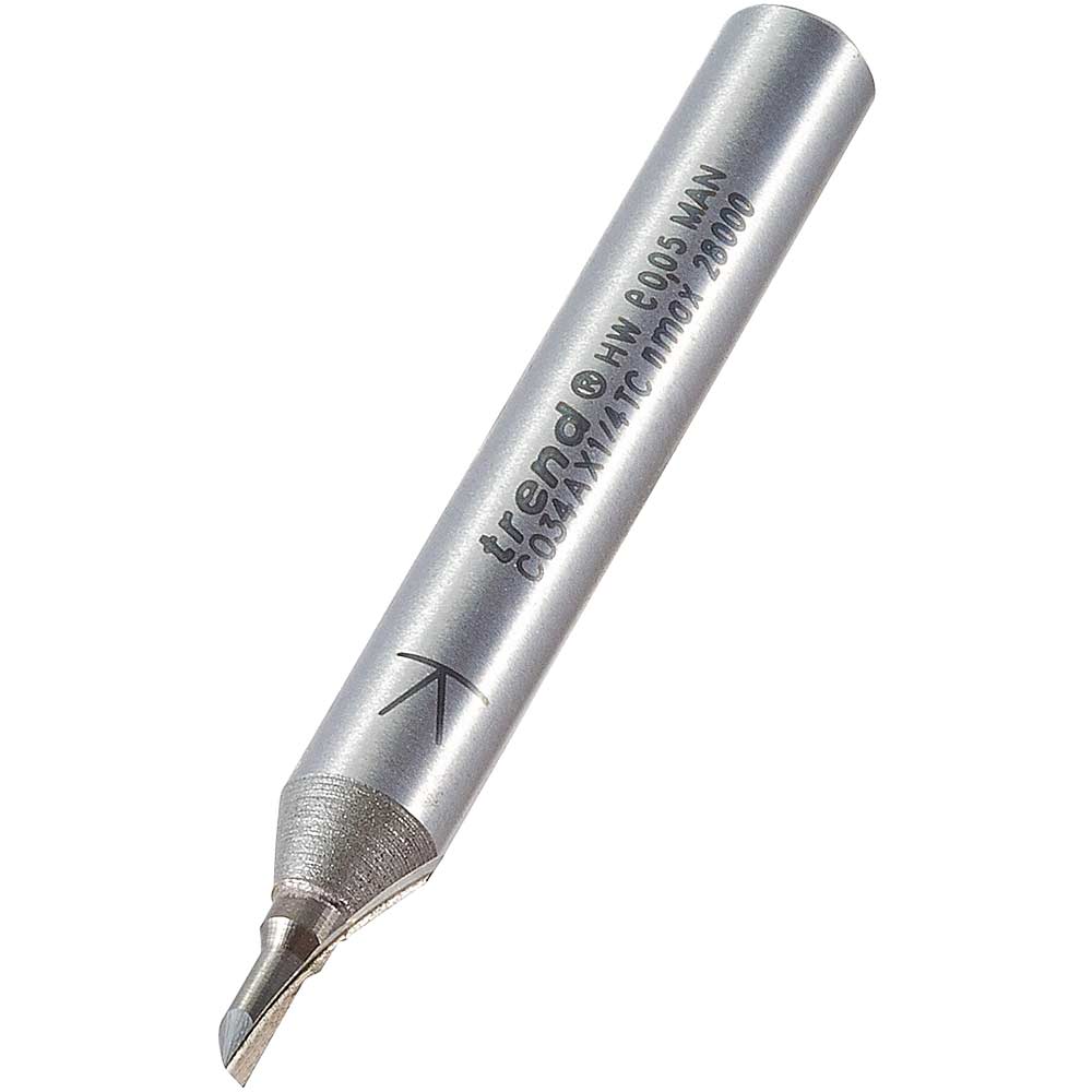 Photo of Trend Craftpro Single Flute Router Cutter 2mm 5mm 1/4