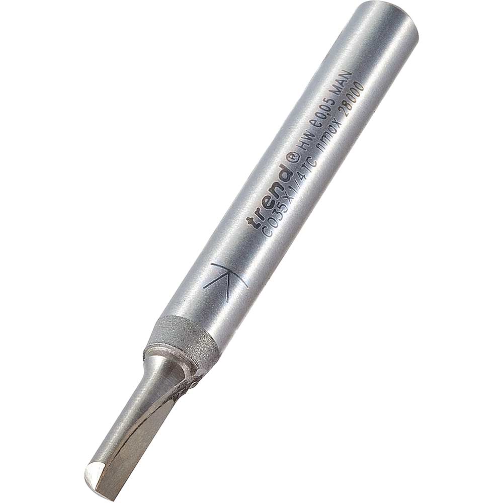 Photo of Trend Craftpro Single Flute Router Cutter 4mm 11.1mm 1/4