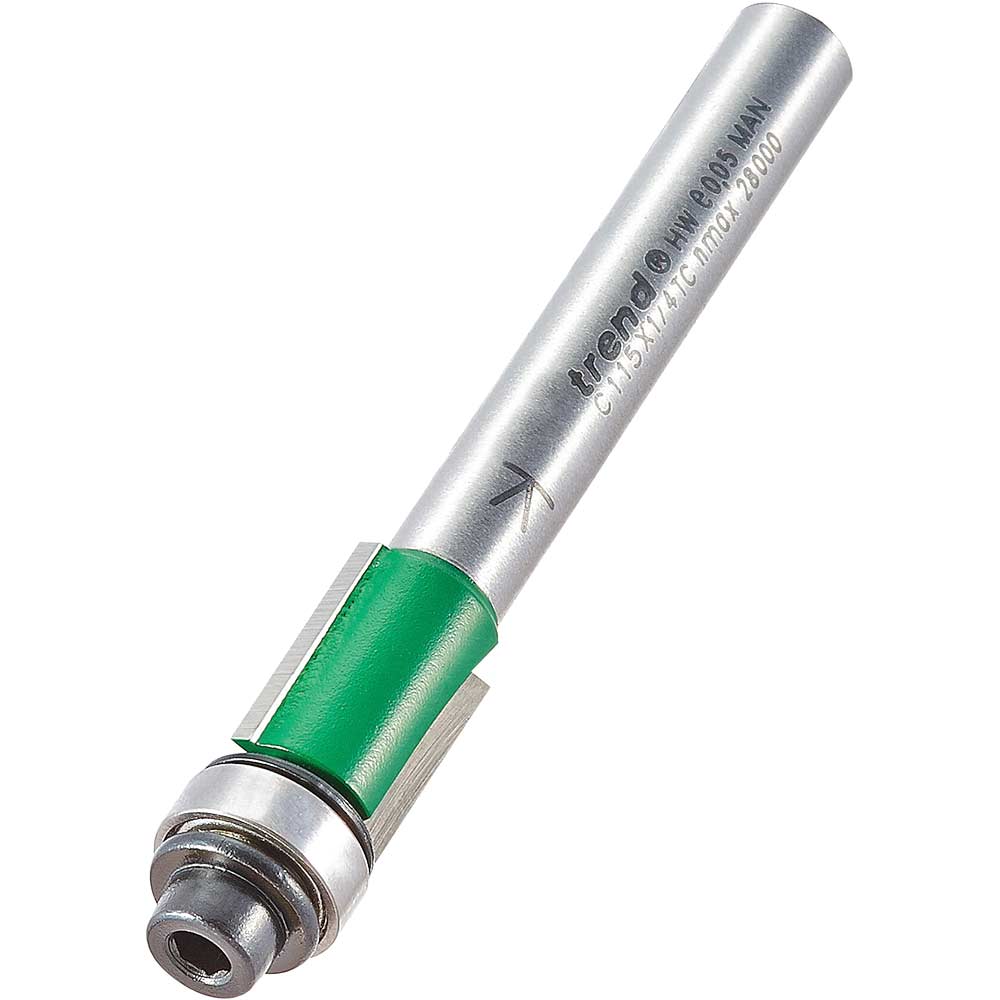 Photo of Trend Craftpro Bearing Guided Trimmer Router Cutter 9.5mm 12.7mm 1/4