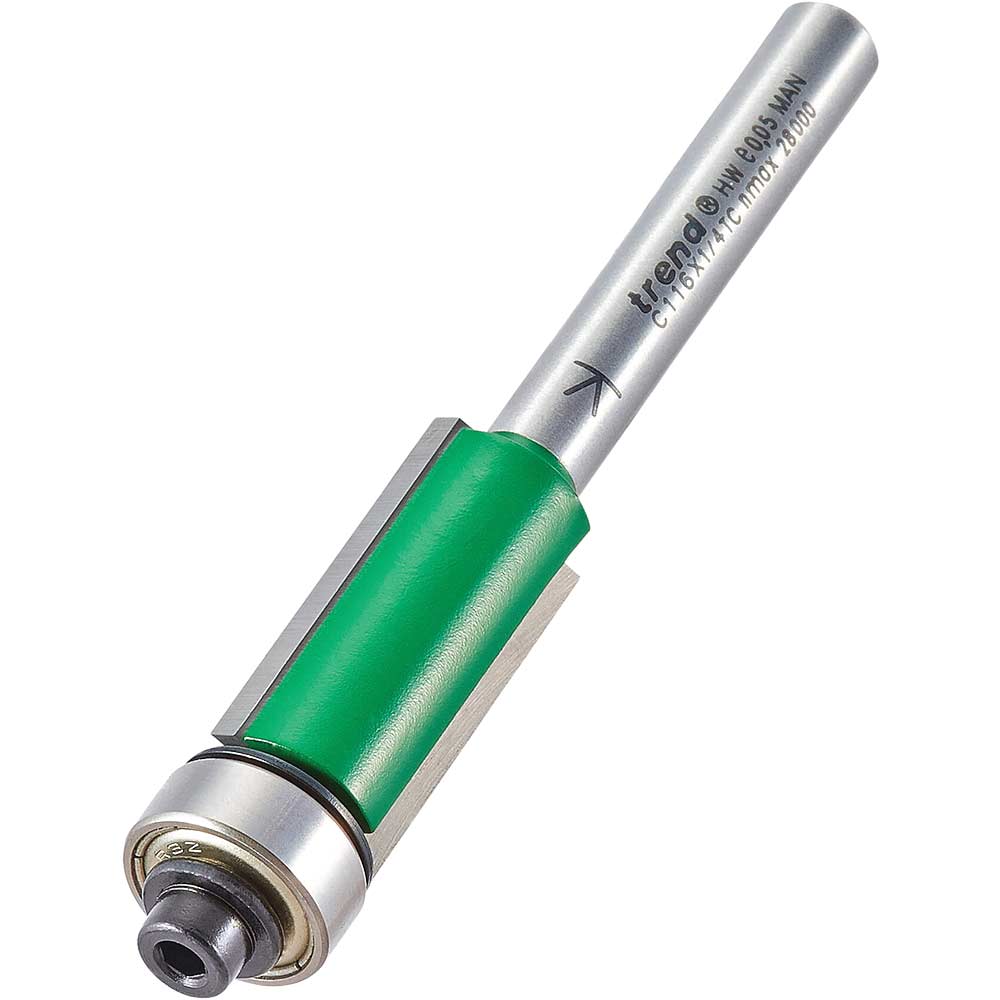 Photo of Trend Craftpro Bearing Guided Trimmer Router Cutter 12.7mm 25.4mm 1/4