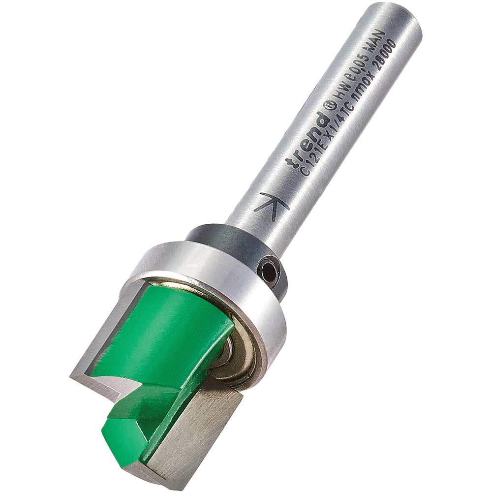 Photo of Trend Bearing Guided Template Profiler Router Cutter 15.9mm 12.7mm 1/4