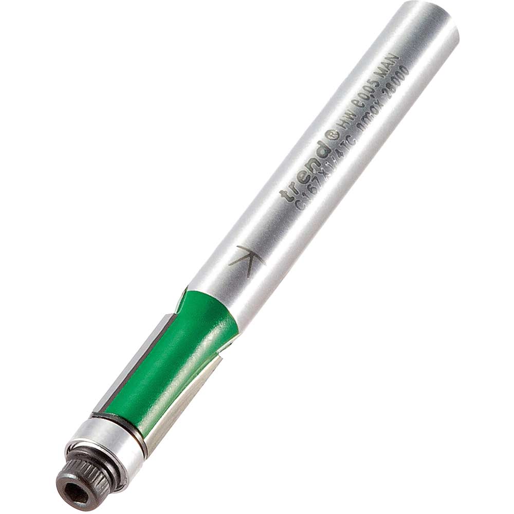 Photo of Trend Craftpro Bearing Guided Trimmer Router Cutter 6.35mm 12.7mm 1/4