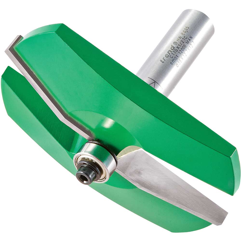 Photo of Trend Craftpro Bearing Guided Bevel Panel Raiser Router Cutter 86mm 12.7mm 1/2