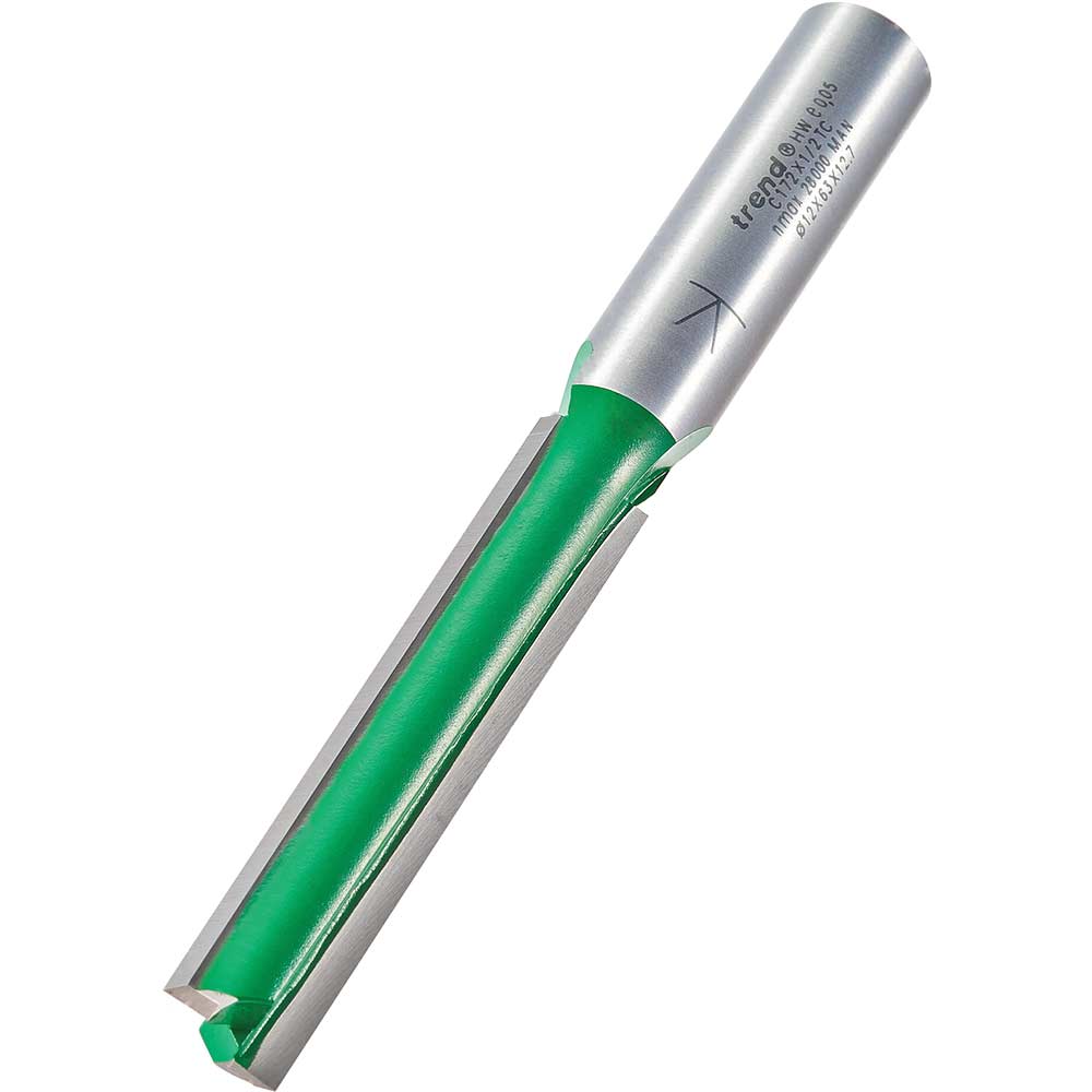 Photo of Trend Craftpro Two Flute Straight Router Cutter 12mm 62mm 1/2