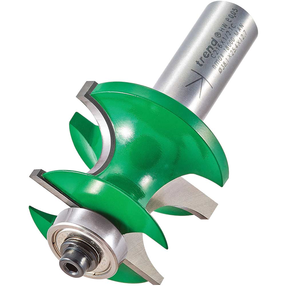Photo of Trend Craftpro Bearing Guided Corner Bead Router Cutter 38.1mm 16mm 1/2