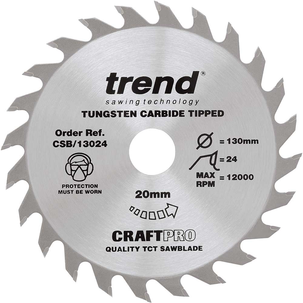 Photo of Trend Craftpro Wood Cutting Saw Blade 130mm 24t 20mm