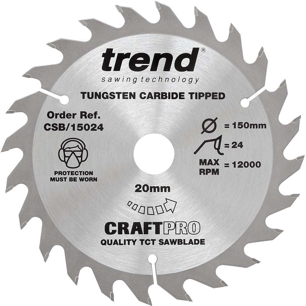 Photo of Trend Craftpro Wood Cutting Saw Blade 150mm 24t 20mm