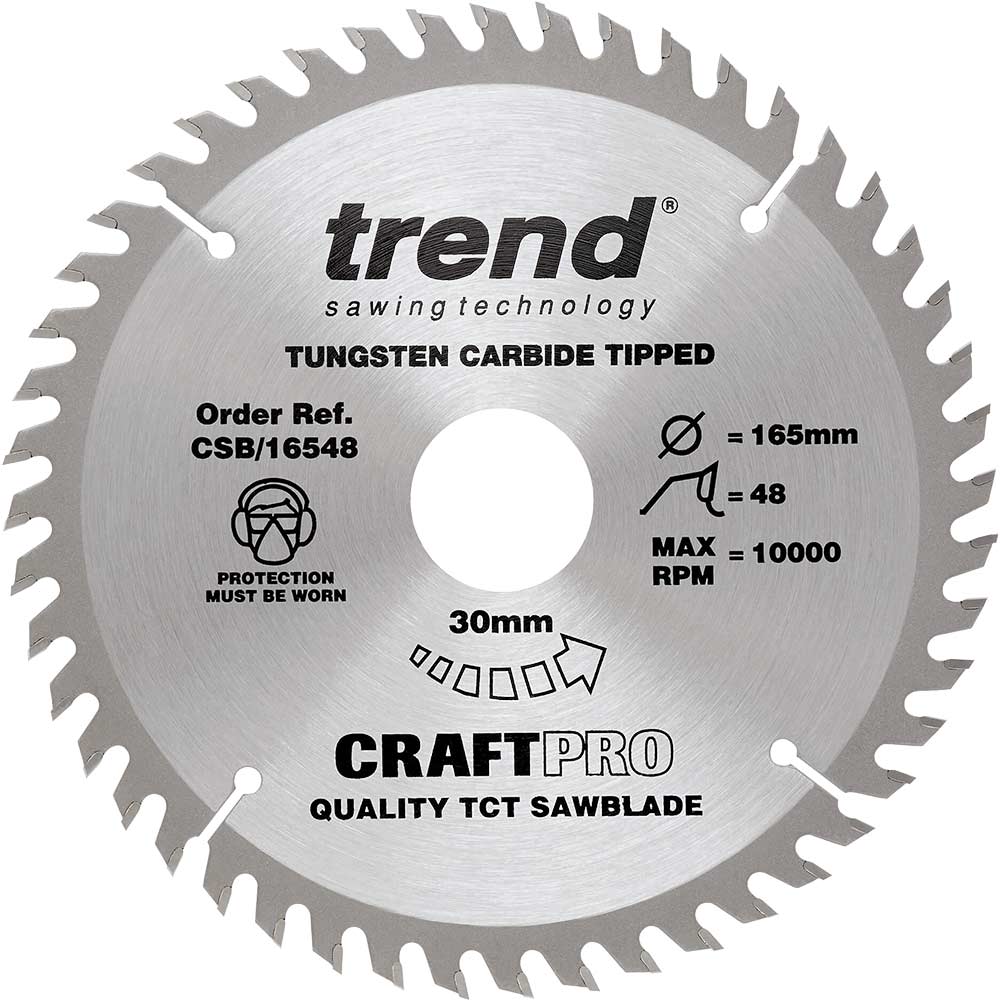 Photo of Trend Craftpro Wood Cutting Saw Blade 165mm 48t 30mm