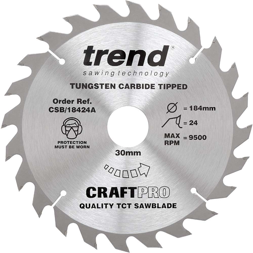 Photo of Trend Craftpro Wood Cutting Saw Blade 184mm 24t 30mm