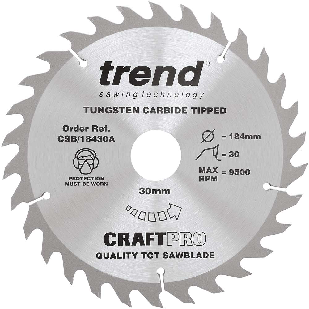 Photo of Trend Craftpro Wood Cutting Saw Blade 184mm 30t 30mm