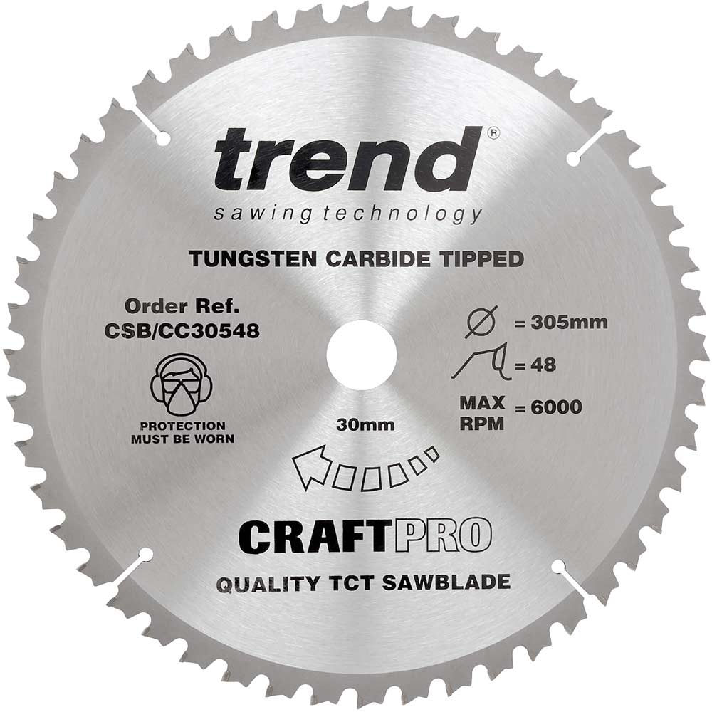 Photo of Trend Craftpro Wood Cutting Mitre Saw Blade 305mm 48t 30mm