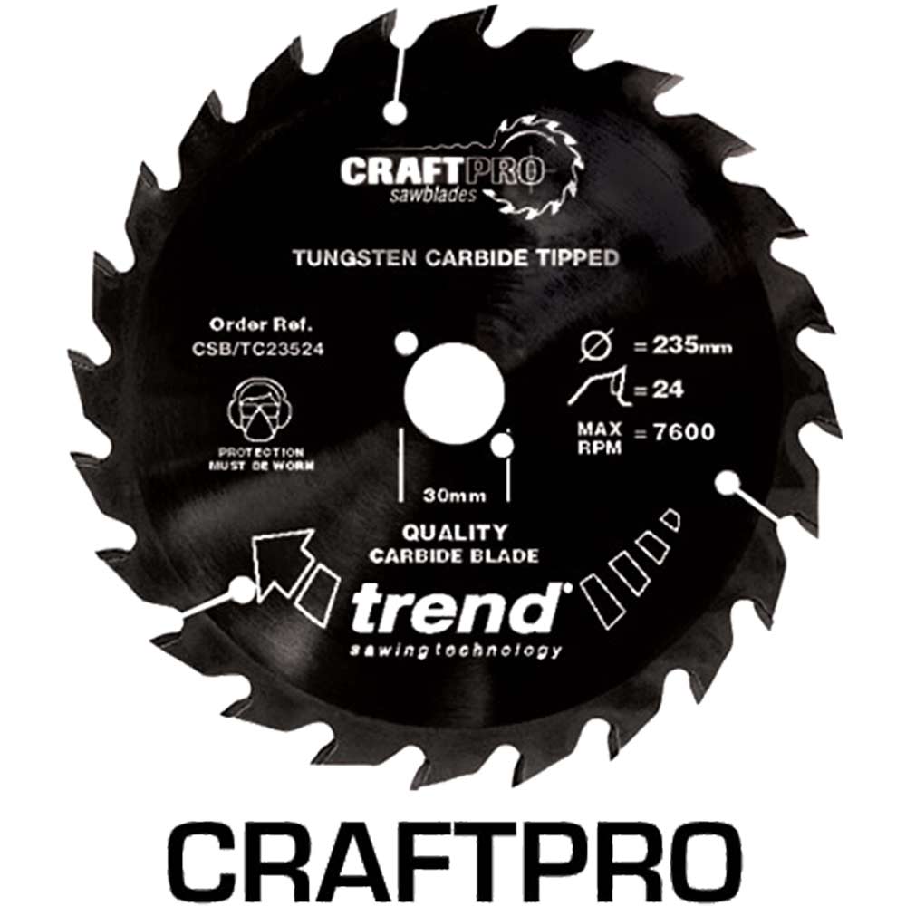 Photo of Trend Craftpro Wood Cutting Cordless Saw Blade 190mm 24t 20mm
