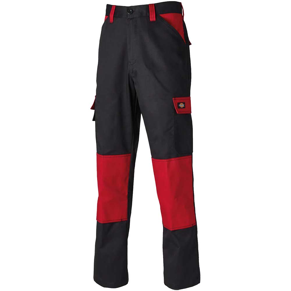 dickies black and red trousers