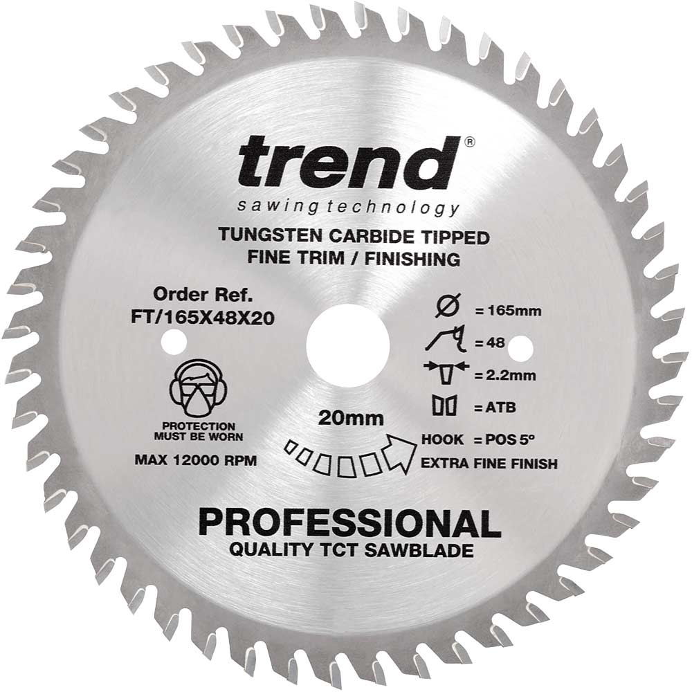Photo of Trend Professional Wood Cutting Saw Blade 165mm 48t 20mm