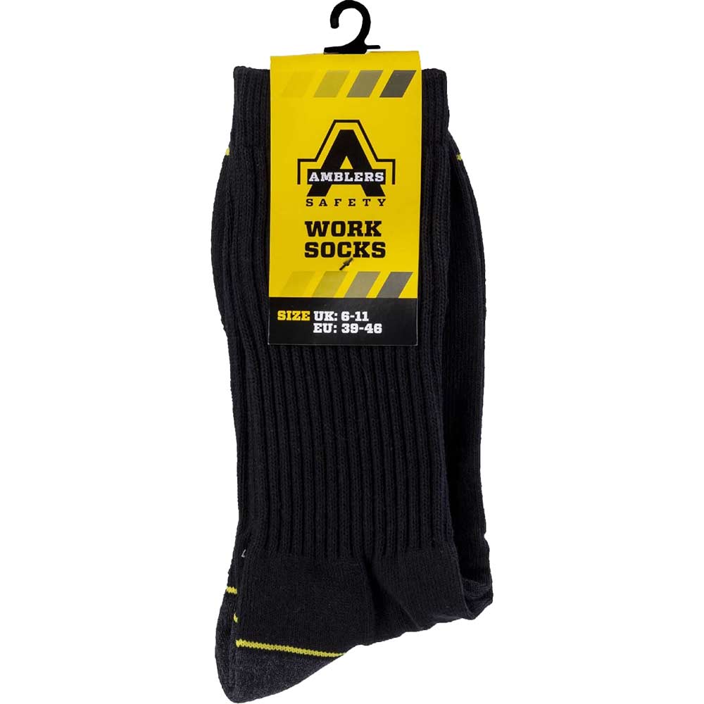 Image of Amblers Safety Heavy Duty Work Socks 3 Pack 11 - 14