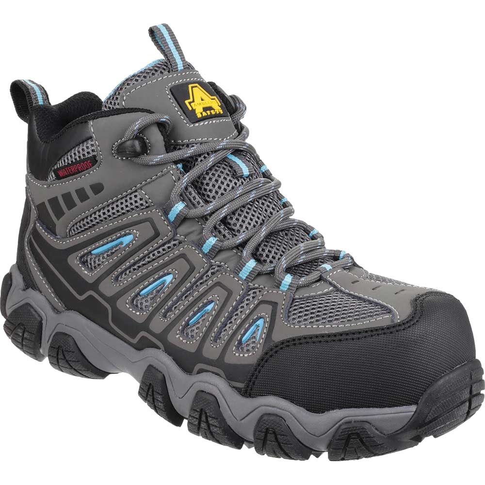 Photo of Amblers Safety As802 Waterproof Non-metal Ladies Safety Hiker Grey Size 5