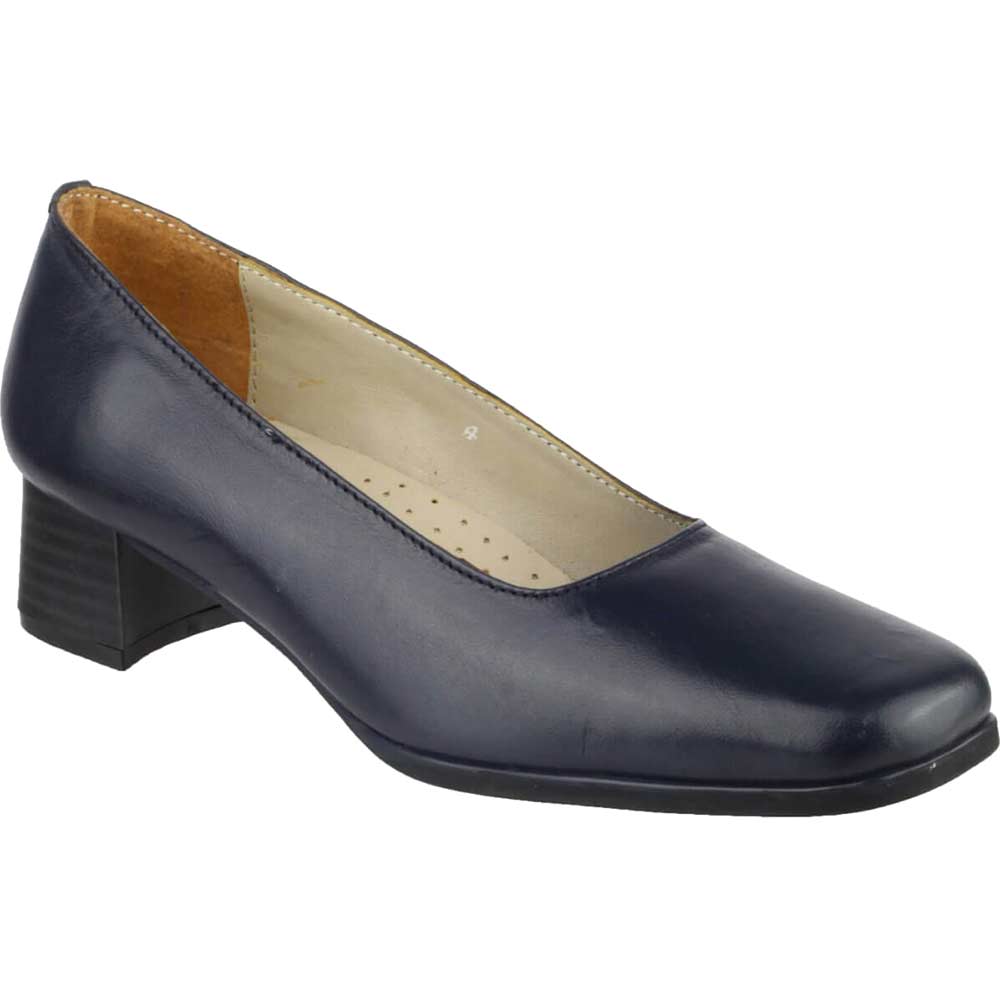 Photo of Amblers Walford Ladies Shoes Leather Court Navy Size 2.5