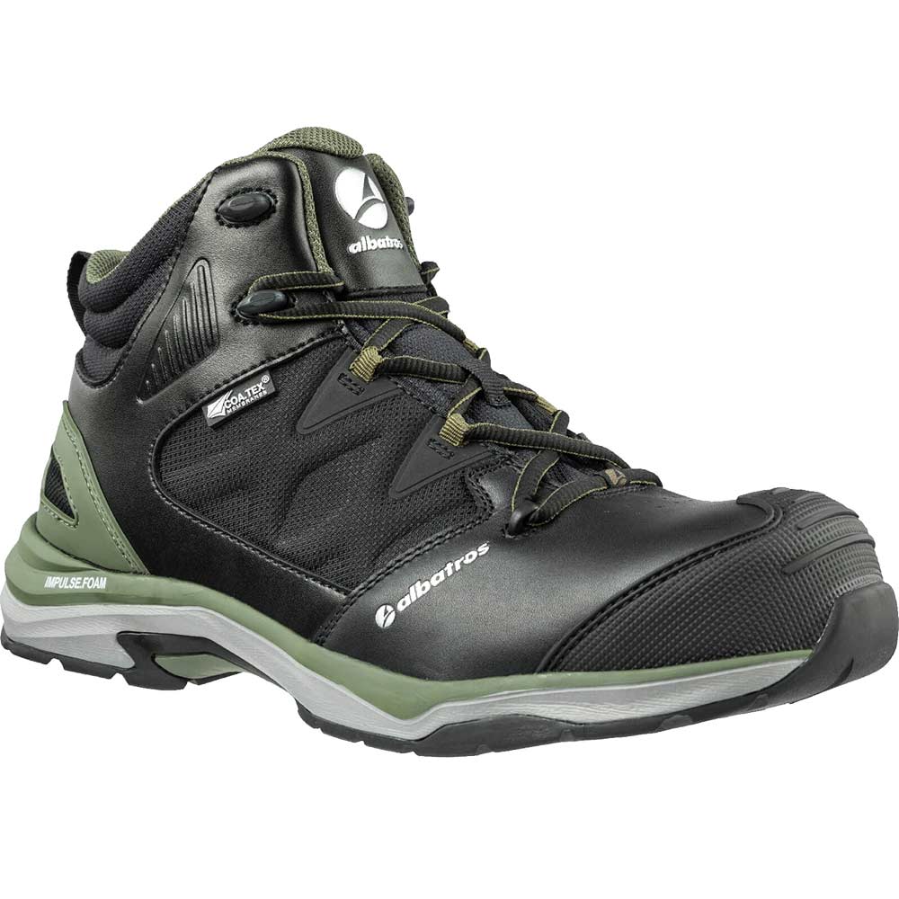 Albatros Mens Ultratrail Olive Ctx Mid Safety Boots Black / Olive Size 9