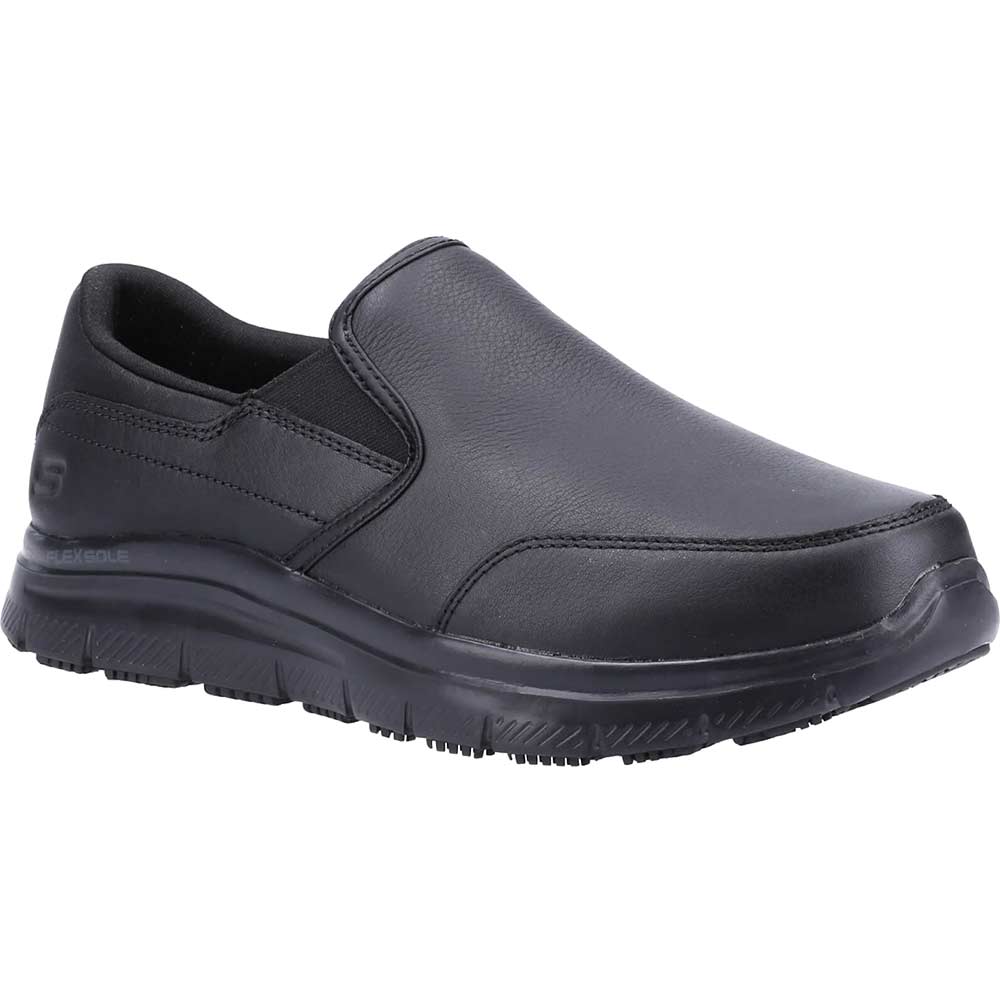 Image of Skechers Bronwood Mens Wide Fit Slip Resistant Work Shoes Black Size 12