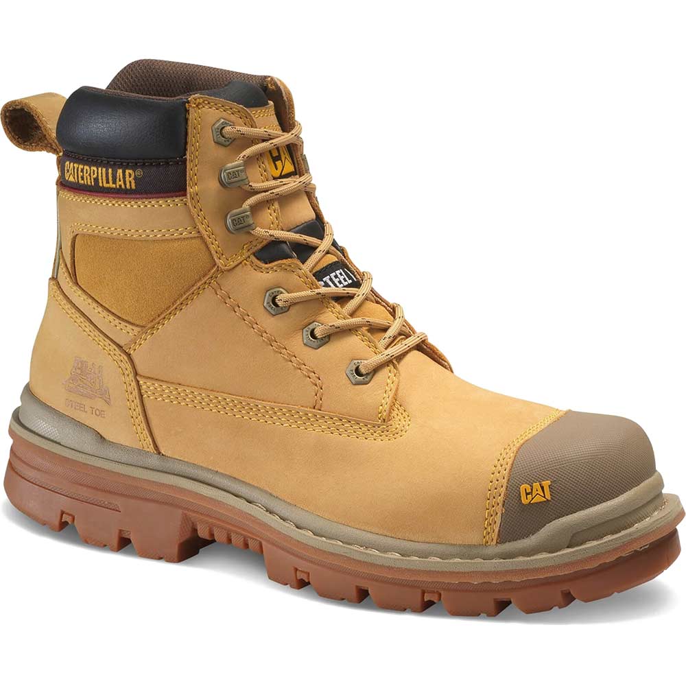 Image of Caterpillar Mens Gravel Safety Boots Honey Size 8
