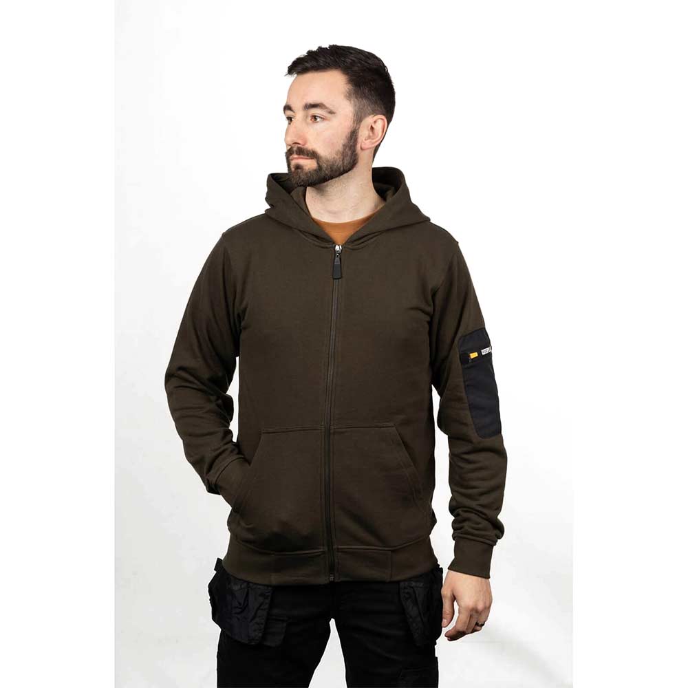 Image of Caterpillar Mens Loopback Full Zip Hoodie Army Moss S